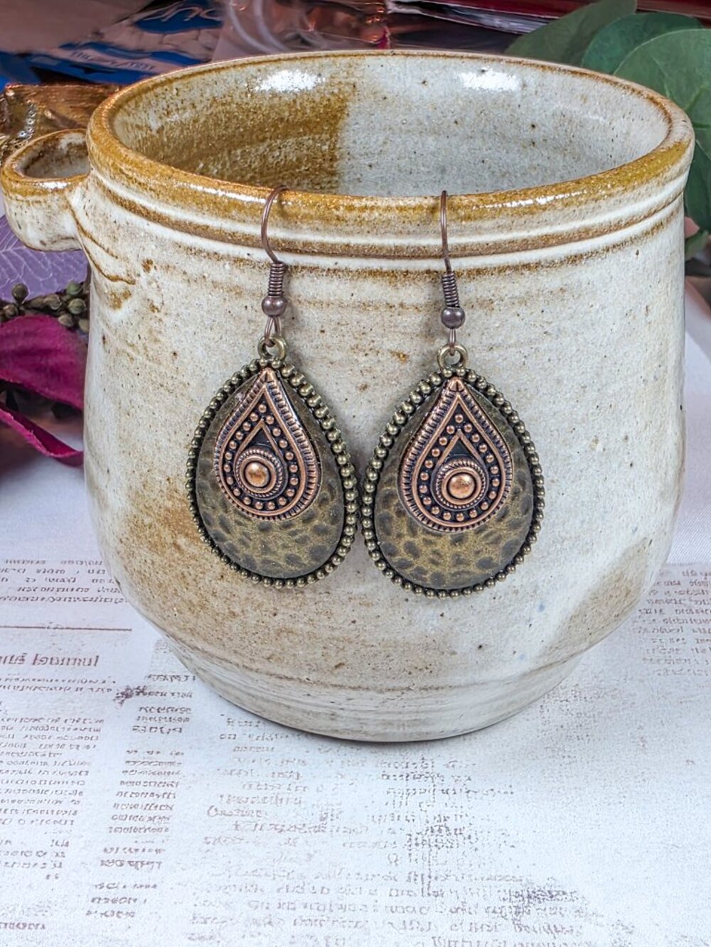 Copper & Brass Mixed Metal Earrings
